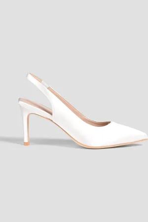 Stuart Weitzman Dancer 75 satin slingback pumps