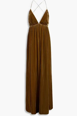 ZIMMERMANN Gathered velvet maxi dress - Green