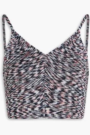 Missoni Cropped space-dyed knitted top - Blue