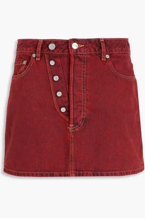 Ganni Denim mini skirt - Burgundy
