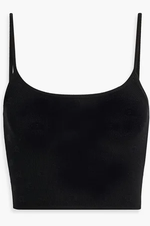 Alexander Wang Cropped jacquard-knit top