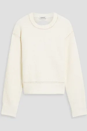 Simkhai Sabina cutout bouclé-knit cotton-blend sweater - White