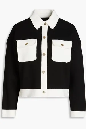 Maje Two-tone knitted cardigan