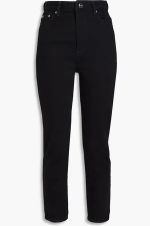 Ganni Cropped high-rise slim-leg jeans