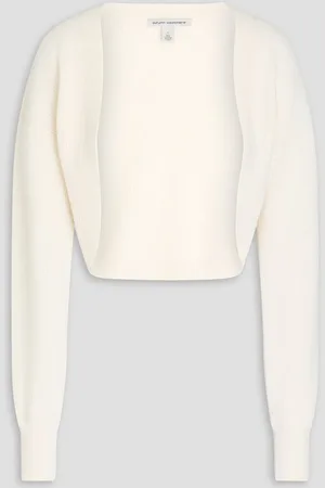 AUTUMN CASHMERE Shaker cashmere shrug - White