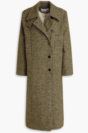 Ganni Houndstooth tweed coat