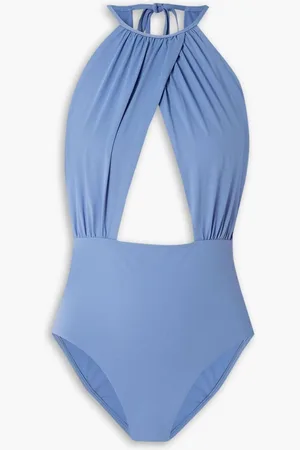 Bondi Born Camilla cutout halterneck swimsuit - Blue