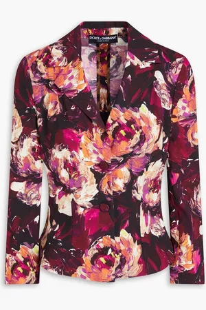 Dolce & Gabbana Floral-print crepe blazer