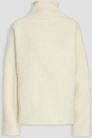 LE 17 SEPTEMBRE Wool and cotton-blend bouclé turtleneck top - White