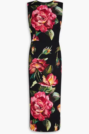 Dolce & Gabbana Floral-print silk-blend crepe de chine midi dress