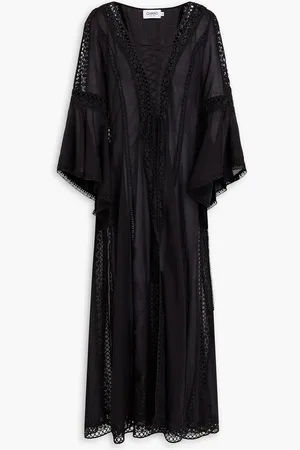 CHARO RUIZ IBIZA Zia lace-up cotton-blend voile kaftan