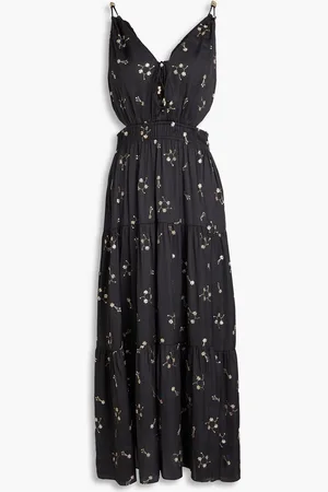 Maje Sequin-embellished satin midi dress