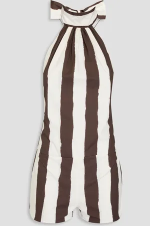 Serafini Striped cotton-blend playsuit