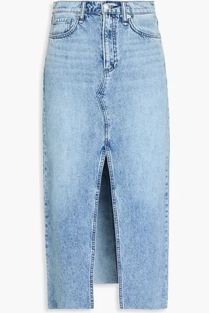 RAG&BONE Clara denim midi pencil skirt - Blue