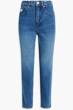 Frame Cropped high-rise tapered jeans - Blue