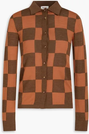 Nanushka Checked merino wool cardigan