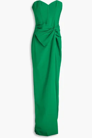 Marchesa Notte Strapless twisted crepe gown