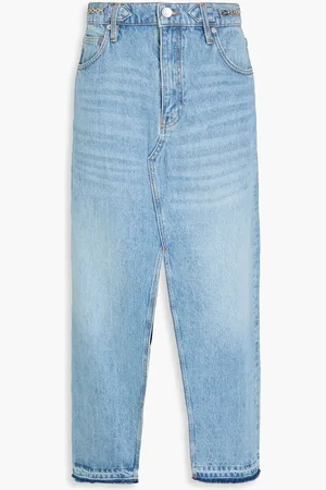 Maje Chain-embellished denim maxi skirt - Blue