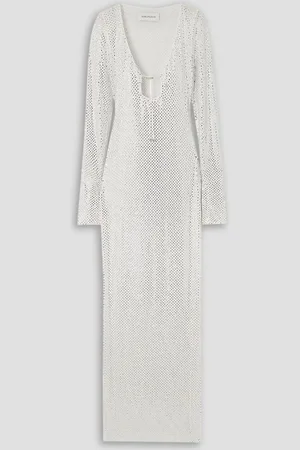 16Arlington Solaria crystal-embellished mesh maxi dress