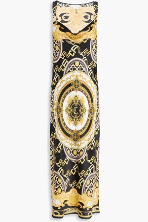 Camilla Crystal-embellished printed silk-satin midi dress