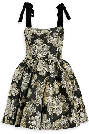 ALICE+OLIVIA Alice Olivia - Fay metallic brocade mini dress