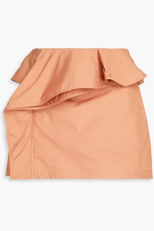 ULLA JOHNSON Sabi ruffled cotton-poplin mini skirt - Neutral