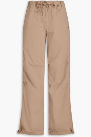 Ganni Cotton-blend poplin cargo pants - Neutral