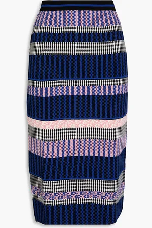 Diane von Furstenberg Bernarda jacquard-knit midi skirt - Blue