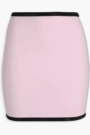 Alexander Wang Two-tone crystal-embellished stretch-jersey mini skirt - Pink