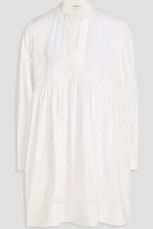 Claudie Pierlot Gathered cotton-poplin mini dress