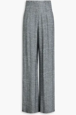 Emporio Armani Checked crepe wide-leg pants