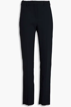 Emporio Armani Wool-blend jacquard slim-leg pants - Blue