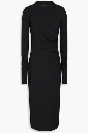 Helmut Lang Ruched stretch-jersey midi dress