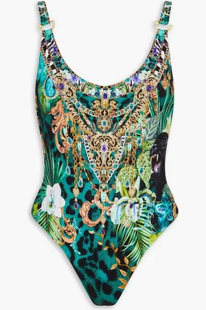 Camilla Embellished printed swimsuit