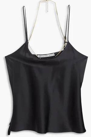 Alexander Wang Chain-embellished silk-satin top