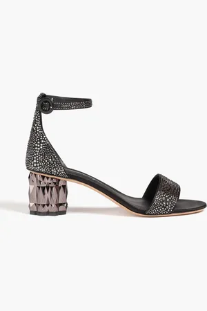 Salvatore Ferragamo Azalea crystal-embellished satin sandals