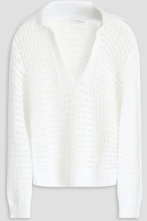 NAADAM Pointelle-knit cotton polo sweater