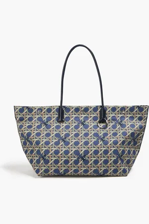 Tory Burch Basketweave printed canvas tote - Blue