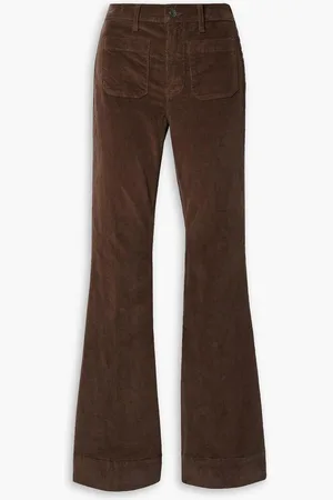 VERONICA BEARD Sheridan cotton-blend corduroy flared pants - Brown