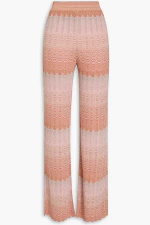 Missoni Metallic crochet-knit flared pants - Pink