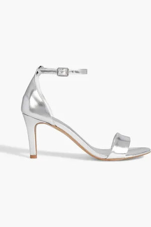 IRIS & INK Karina mirrored-leather sandals - Metallic