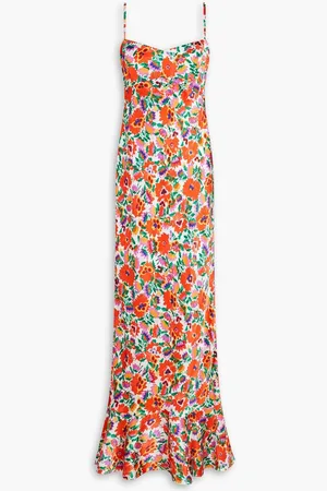 SALONI Mimi-B floral-print silk-satin maxi dress