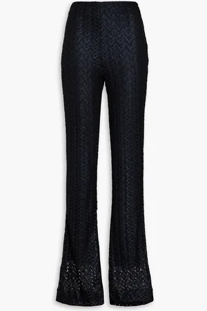 Missoni Metallic crochet-knit wool-blend flared pants