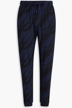 DEREK ROSE Tapered printed modal-blend jersey sweatpants - Blue