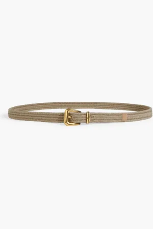 Brunello Cucinelli Bead-embellished woven belt - Neutral