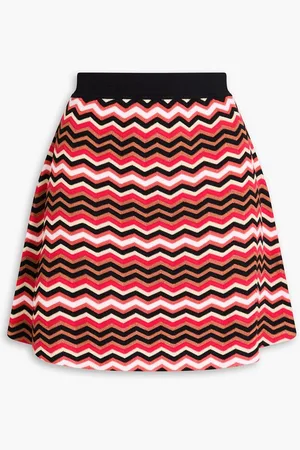 Missoni Striped cotton-blend mini skirt - Orange