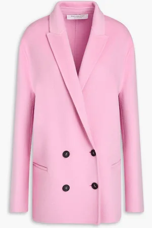 Serafini Double-breasted wool-felt blazer - Pink