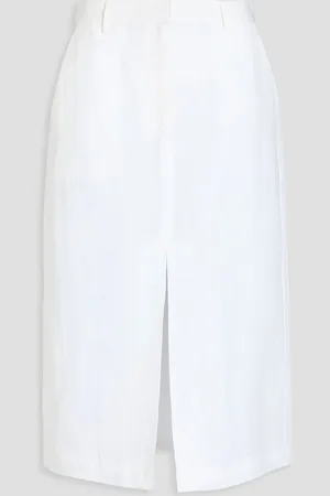 THEORY Linen midi skirt
