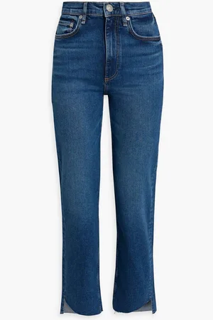RAG&BONE Cropped high-rise straight-leg jeans - Blue
