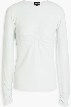 Giorgio Armani Draped knitted top - Gray